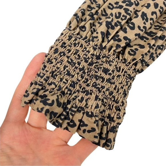 LINI Long Dress Womens Size Large Leopard Cora VNeck Tiered Print Long Sleeve - Picture 11 of 16